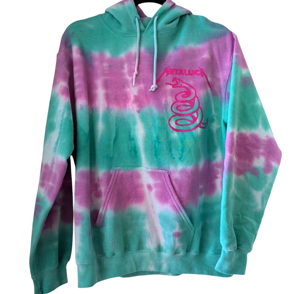 Vintage Tie Dye Metallica Concert Hoodie 1992 - S
